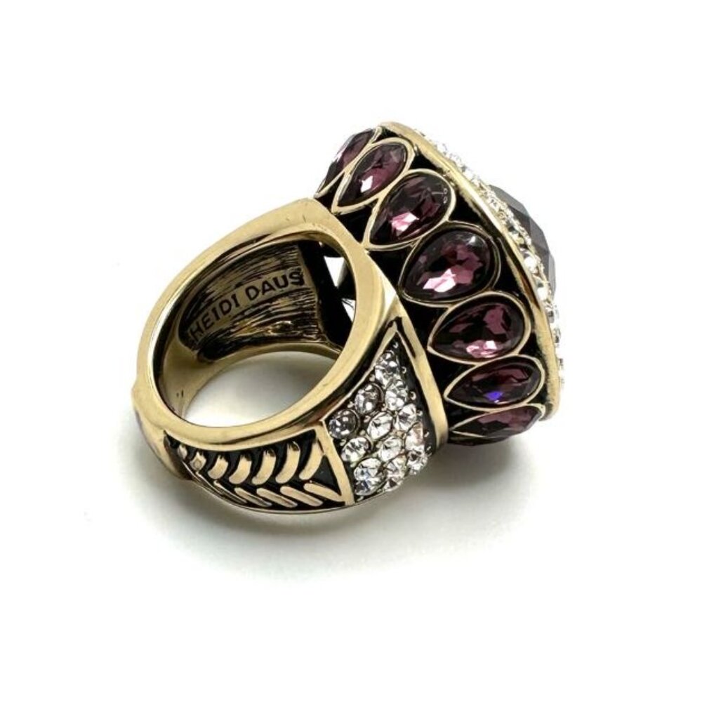 Heidi Daus "Take That" Multi-Crystal Hot Pink Cocktail Statement Ring Size 5 - Picture 4 of 5